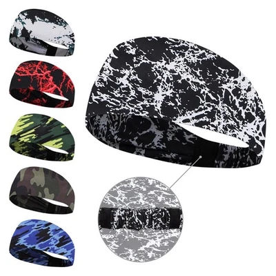 WUFANC Sport Stirnband Herren 6 Stück - Schweißband Stirn, Haarband Herren mit Atmun...