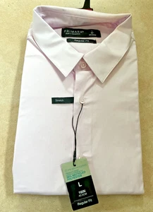 Camisa elástica Primark para hombre formal regular manga larga puño con botones 16" BNWT* rosa - Imagen 1 de 3