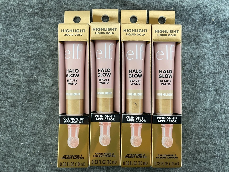 e.l.f. Halo Glow Beauty Wand Highlight Liquid Gold Vegan Cruelty-Free 4 PACK - Image 1 of 4