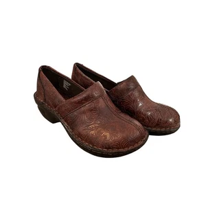 Zuecos Thom McAn Toronto Marrón Floral Tooled Paisly Cuero Vegano 7.5W - Imagen 1 de 6
