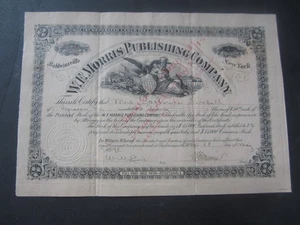 1898 - W.F. MORRIS PUBLISHING COMPANY - Aktienzertifikat - BALDWINSVILLE N.Y. - Bild 1 von 1