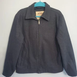 Old Navy Herren Mantel anthrazit grau Wollmischung gefüttert Gr. M Freizeit Reise Preppy  - Bild 1 von 15