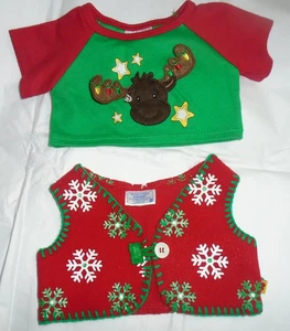 Build A Bear Navidad Reno Camiseta Chaleco Oso Ropa - Imagen 1 de 9