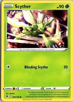 Scyther (004) Normal Common SWSH10: Astral Radiance 004/189 NM - Image 1 of 2