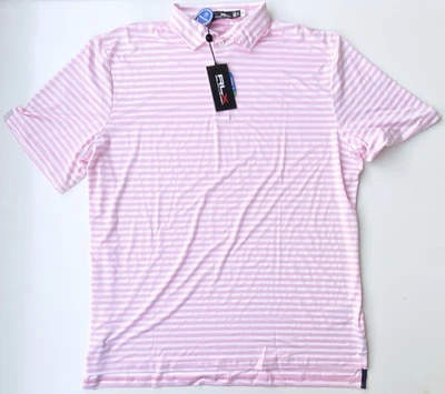 Рубашка для гольфа мужская Ralph Lauren RLX Wicking Performance Polo размер XL розовая в полоску - Изображение 1 из 3