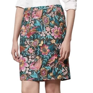 Baraschi VIBRANT Floral Embroidered Pencil Skirt Career BOHO Size 10 - Picture 1 of 11