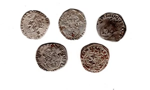 LOT 5 PIECES FRANCE HENRI III 1574 -1589 ARGENT SILVER ....,   à IDENTIFIER !! - Picture 1 of 2