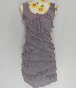 J.Crew Ruffled Violet Sleeveless Mini Dress 100%Cotton Size 4 - Picture 1 of 9