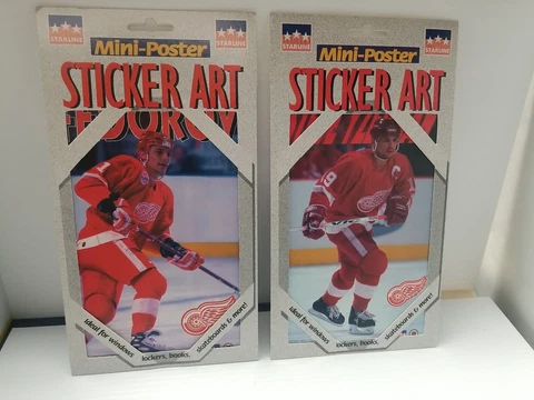 Vtg Detroit Red Wings Memorabilia Pictures Sticker Art Posters Yzerman/Fedorov Cover