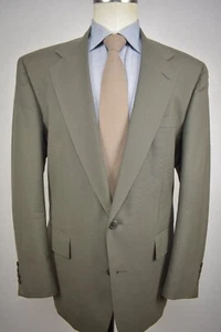 1976-1994 Unbranded Solid Olive Green 100% Wool Two Button Two Pc Suit Size: 42R - Picture 1 of 11