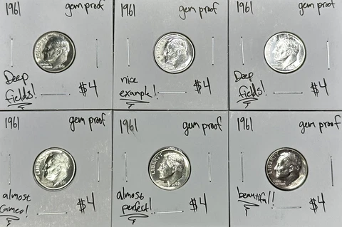 1961 Proof Roosevelt Dime ~Blazing Gem Proofs!~ Cover