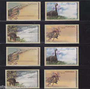 PORTUGAL ATM SET DINOSSAURIOS (1999) AF # 19A AMIEL INVERTED VALUES ERROR (RARE) - Bild 1 von 3
