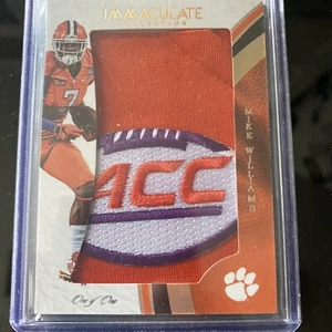 Mike Williams Immaculate 1/1 2017 Clemson Tigers ACC Jersey Logo Patch - Picture 1 of 3
