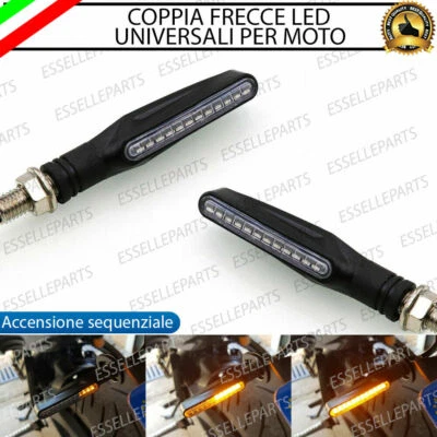 COPPIA FRECCE MOTO LED PER BENELLI ACCENSIONE SEQUENZIALE DINAMICA ARANCIONE - Immagine 1 di 4
