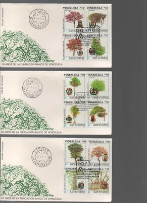 Venezuela: Scott 1436-1438 a-j 24 sellos diff en árbol temático FDC...VS0165 Foto 1 de 2