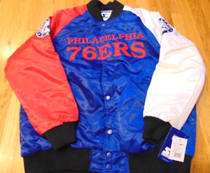 NWT STARTER RETRO NBA PHILADELPHIA 76ERS QUILTED SATIN JACKET SIZE 2XL - Picture 1 of 4