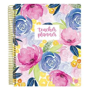 bloom daily planners Undated Teacher Planner & Calendar, Watercolor Floral - Picture 1 of 22