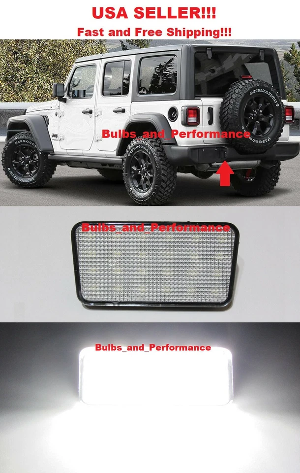 LUZ DE MATRÍCULA LED BLANCA para JEEP WRANGLER JL RUBICON SAHARA ILIMITADO ETC Foto 1 de 4