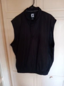 FootJoy Golf Vest Mens Large Black 1/4 Snap Pullover Sleeveless Windbreaker - Picture 1 of 5