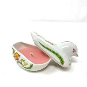 Vela de vidrio de lujo con forma de pájaro pintado floral Prestige China - Imagen 1 de 5