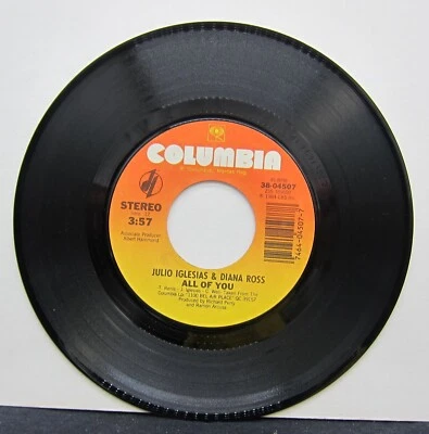 Julio Iglesias - The Last Time & All of You (w/Diana Ross)- Columbia 45 RPM 1984 Foto 1 de 2