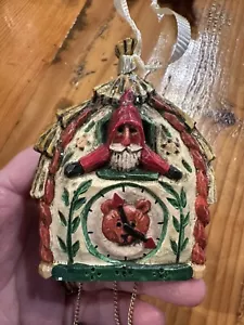 Orologio a cucù Pam Schifferl Midwest Cannon Falls Schifferl Babbo Natale orso ghianda - Foto 1 di 4