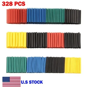 328pcs Heat Shrink Tubing 2:1 Auto Wire Insulation Cable Wrap Assortment Kit USA - Picture 1 of 7