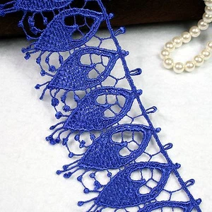 New 3" Embroidered Venice Lace Trim By Yard White Blue Gray Pink Lilac champagne - Picture 1 of 20