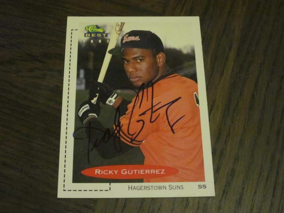 RICKY GUTIERREZ SIGNED AUTOGRAPHED 1991 CLASSIC BEST MINOR LG CARD-HAGERSTOWN - Image 1 of 1