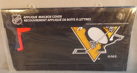 Pittsburgh Penguins NHL Applique Mailbox Cover Embroidered Hockey Magnet Closure Cover