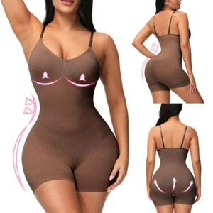 Women's Seamless Firm Tummy Control Shapewear Full Body Shaper Slimming Bodysuit - Picture 1 of 17