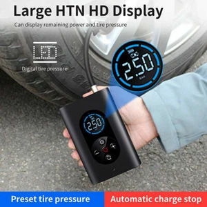 Electric Tire Inflator Car Air Pump Compressor 4000mAh Rechargeable Bank 150 PSI - Picture 1 of 12