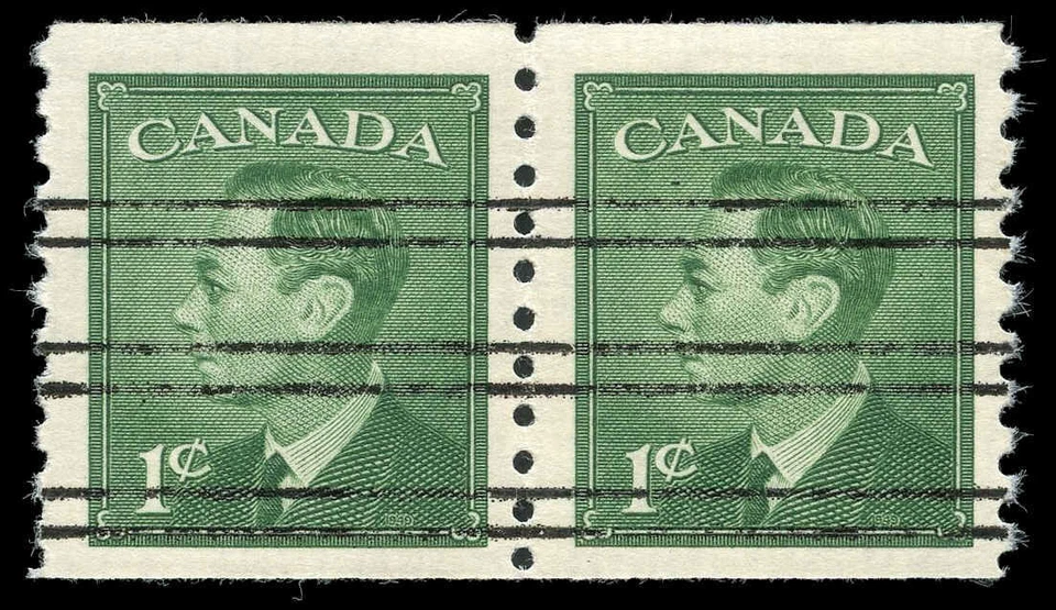 Canada Stamp #295xxpa - King George VI (1949) 2 x 1¢ Precancelled (no.295), pair - Image 1 of 1