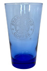 Starbucks Coffee Mermaid Siren Etched Blue Pint Glass Tumbler Drinking Cup