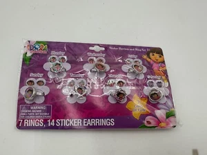 Dora The Explorer 7 Rings And 14 Sticker Earrings Set Party Favor  - Picture 1 of 2
