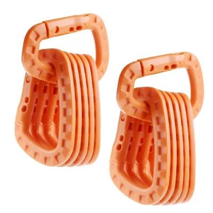 12 Pack Orange Carabiner Keychain - Hard Polymer Carabiners Climbing D Rings ... - Picture 1 of 2