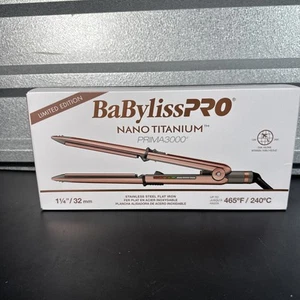 BaBylissPRO Nano Titanium 1 1/4 in Flat Iron - Rose Gold (BNTRG3000TUC) - Picture 1 of 2