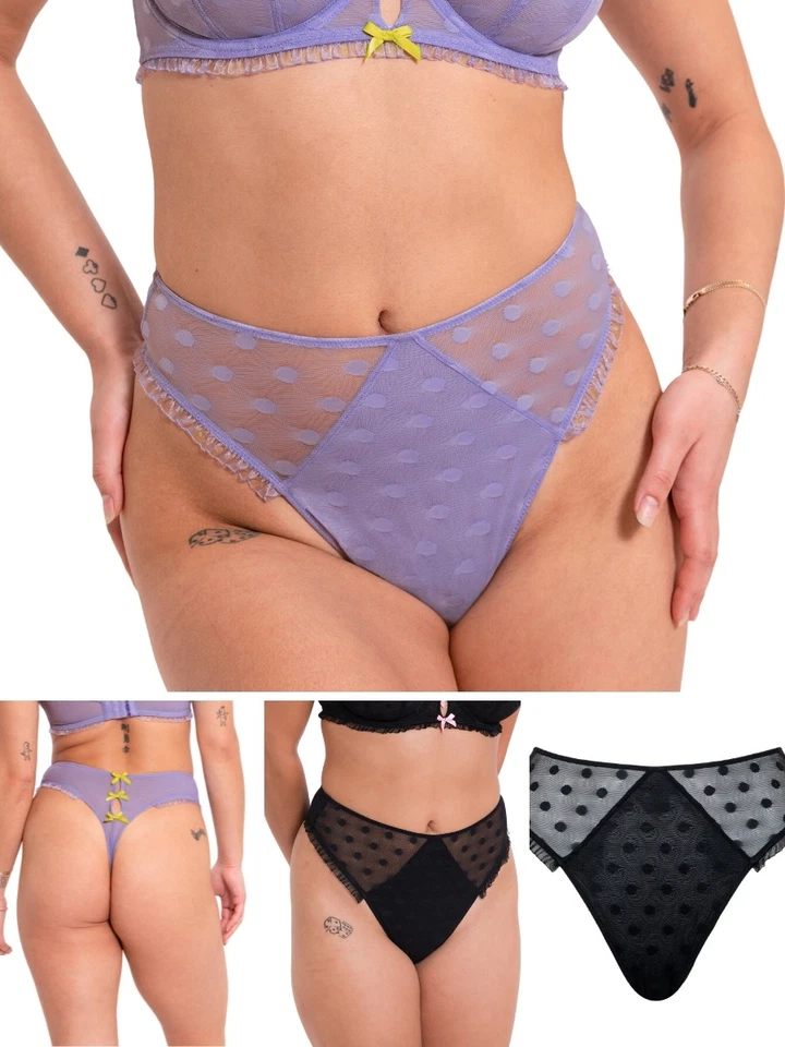 Tanga de cintura alta Curvy Kate Frill Me tiro alto semi transparente bragas calzoncillos Foto 1 de 1