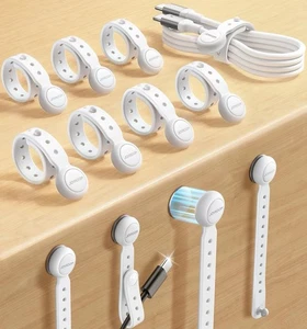 JOYROOM 12 Pc Magnetic Cable Ties Reusable Silicon Cord Organizer Data Cables - Afbeelding 1 van 9