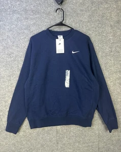 Neu mit Etikett Nike Sweatshirt Herren mittelblau Fleece Rundhalsausschnitt Oberteil Langarm Pullover - Bild 1 von 7