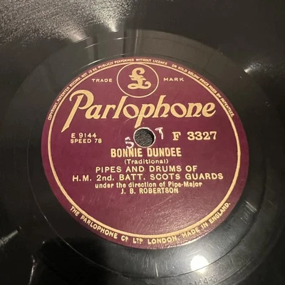 Scottish Bagpipes Solo 78 RPM Pipe Major J.B. Robertson Folk Scotland Bagpipe Foto 1 de 4