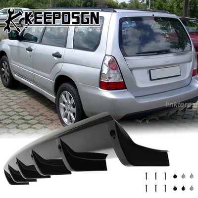 For Subaru Forester Black Car Curved Rear Bumper Diffuser Splitter Lip Shark Fin Foto 1 de 4