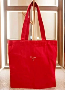 PRADA Milano | Novelty Medium Tote ~ Red with Gold ~ NEW - Picture 1 of 4