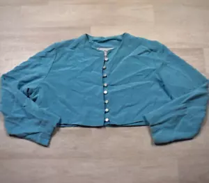 60s Gazebo by Mark Heister Womens Bolero Cropped Jacket Blue VTG - Picture 1 of 4