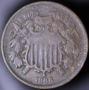 1866 2c Piece F-VF (#A) - Picture 1 of 8