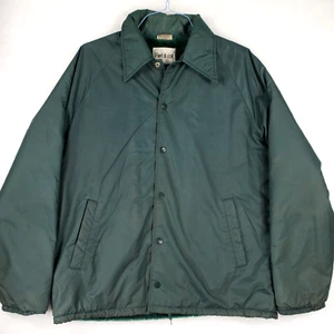 PORT OF CALL Vtg 70s Green Mechanic Coach's JACKET Fleece Lined Coat Men's L - Picture 1 of 9