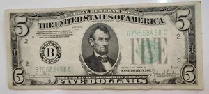 1934D 5 $ Fünf Dollar Federal Reserve Schein - Bild 1 von 2