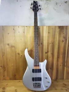 Wesley 4 String Metallic Grey Bass Guitar Electric B3504 Right Handed - Picture 1 of 18