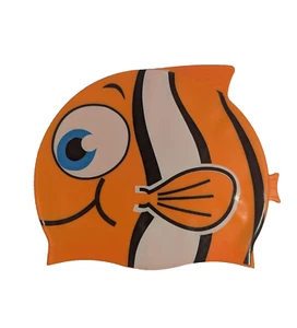 Cuffia da nuoto in silicone per bambini pesce oro bambino pagliaccio pesce cuffia da nuoto - Foto 1 di 3