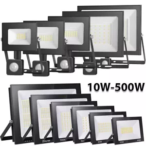 10W-500W LED Floodlight PIR Motion Sensor Security Outdoor Garden Flood Light - Picture 1 of 24